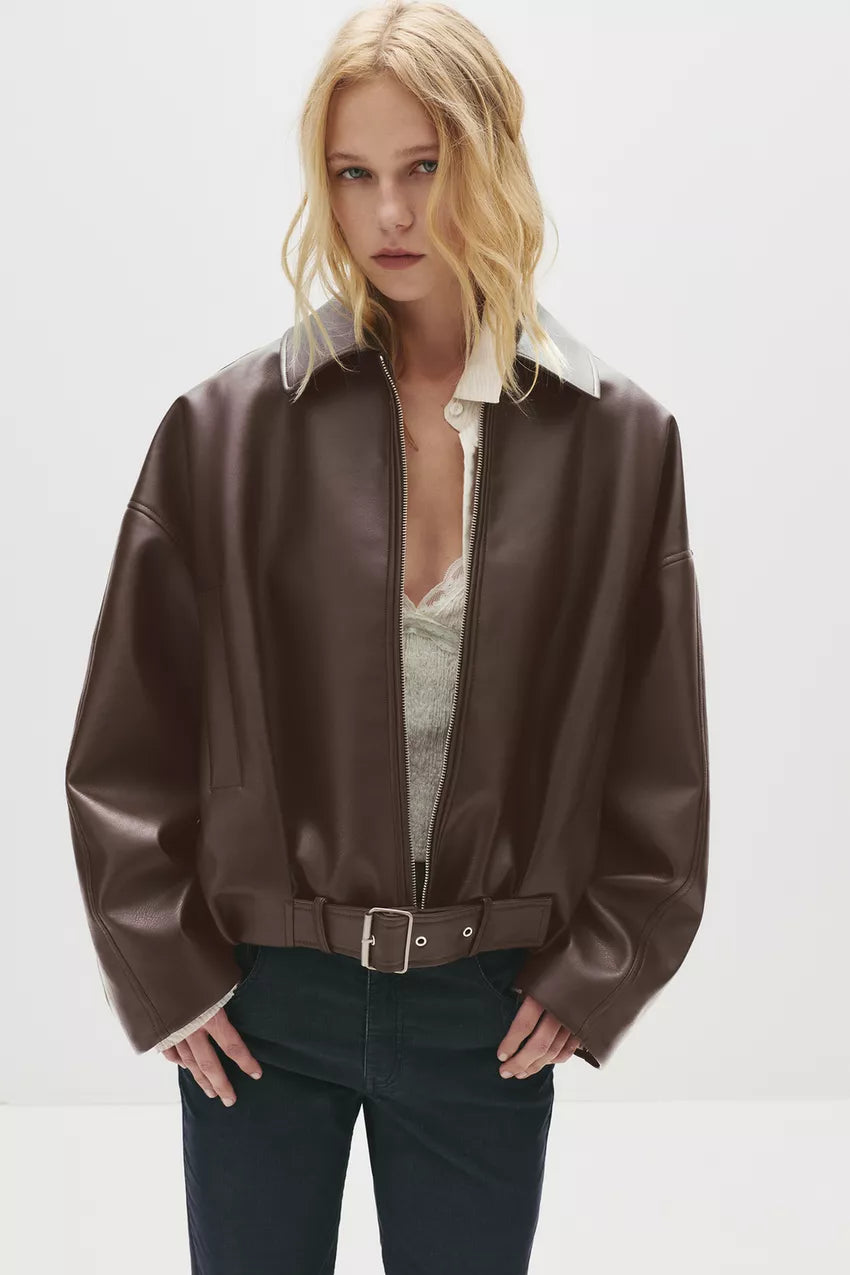 The Alley Chocolate Leather Jacket
