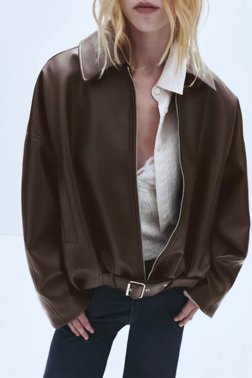 The Alley Chocolate Leather Jacket