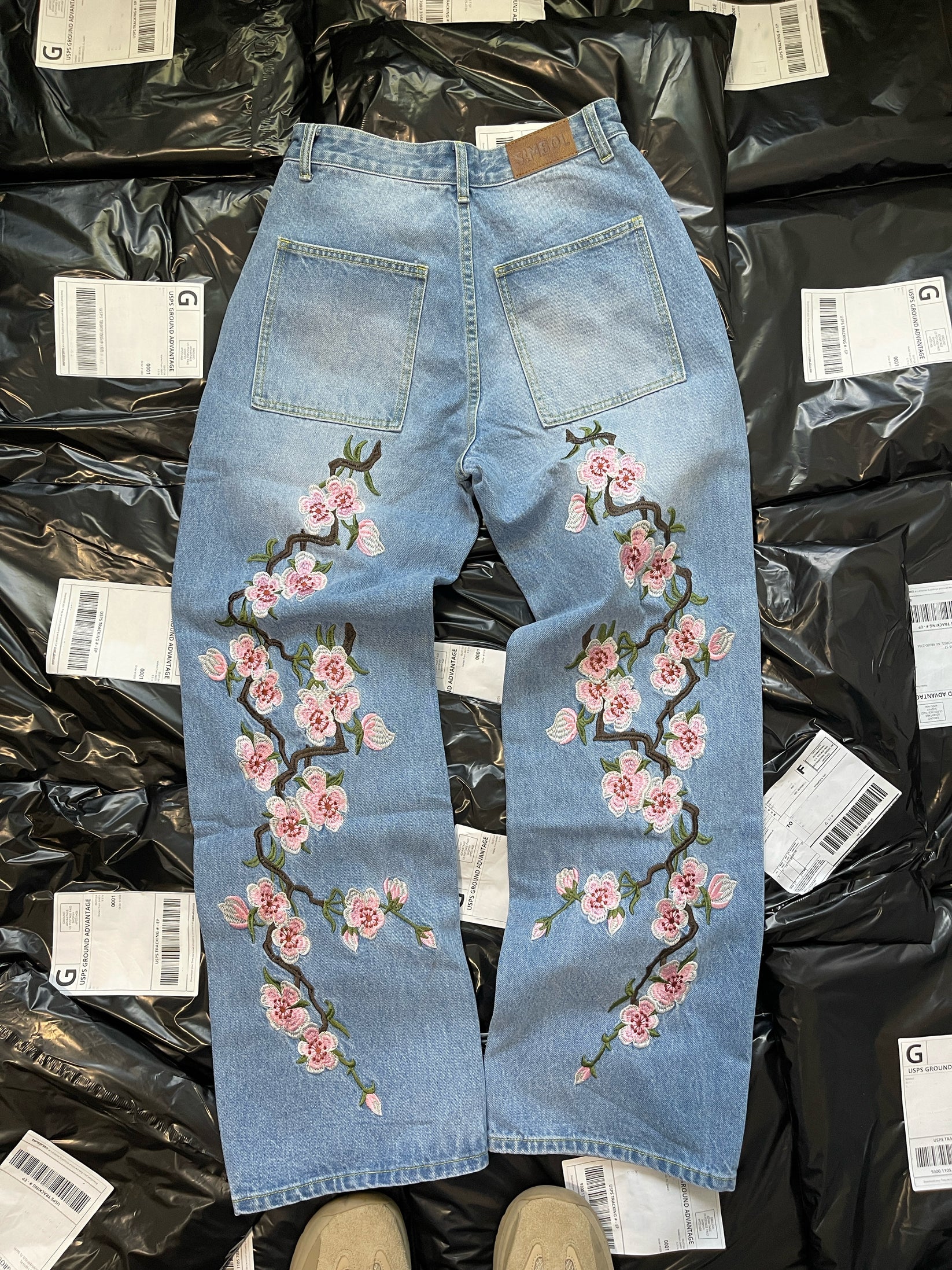 Cherry Blossom Baggy Jeans