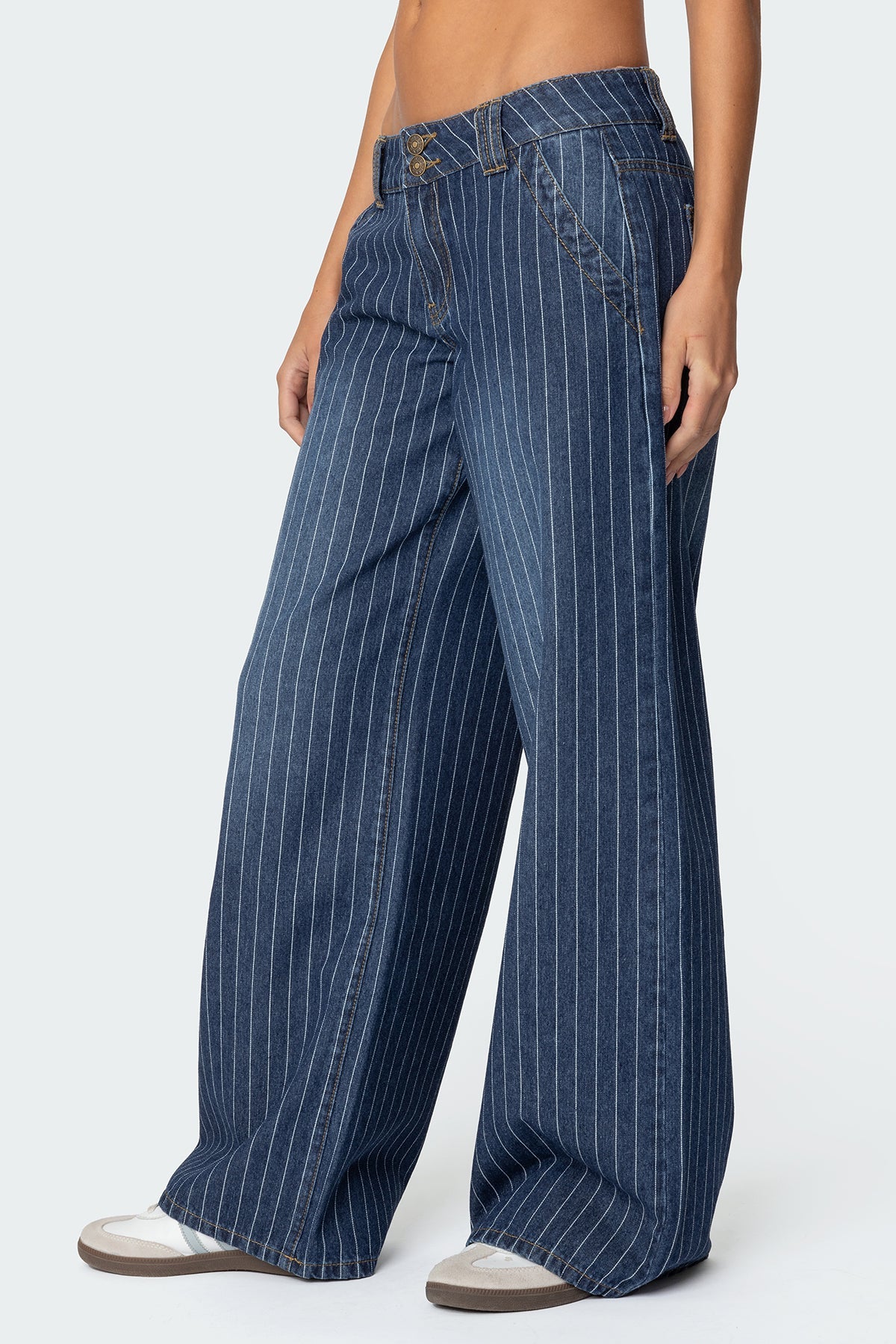 Viral Striped Low Rise Jeans