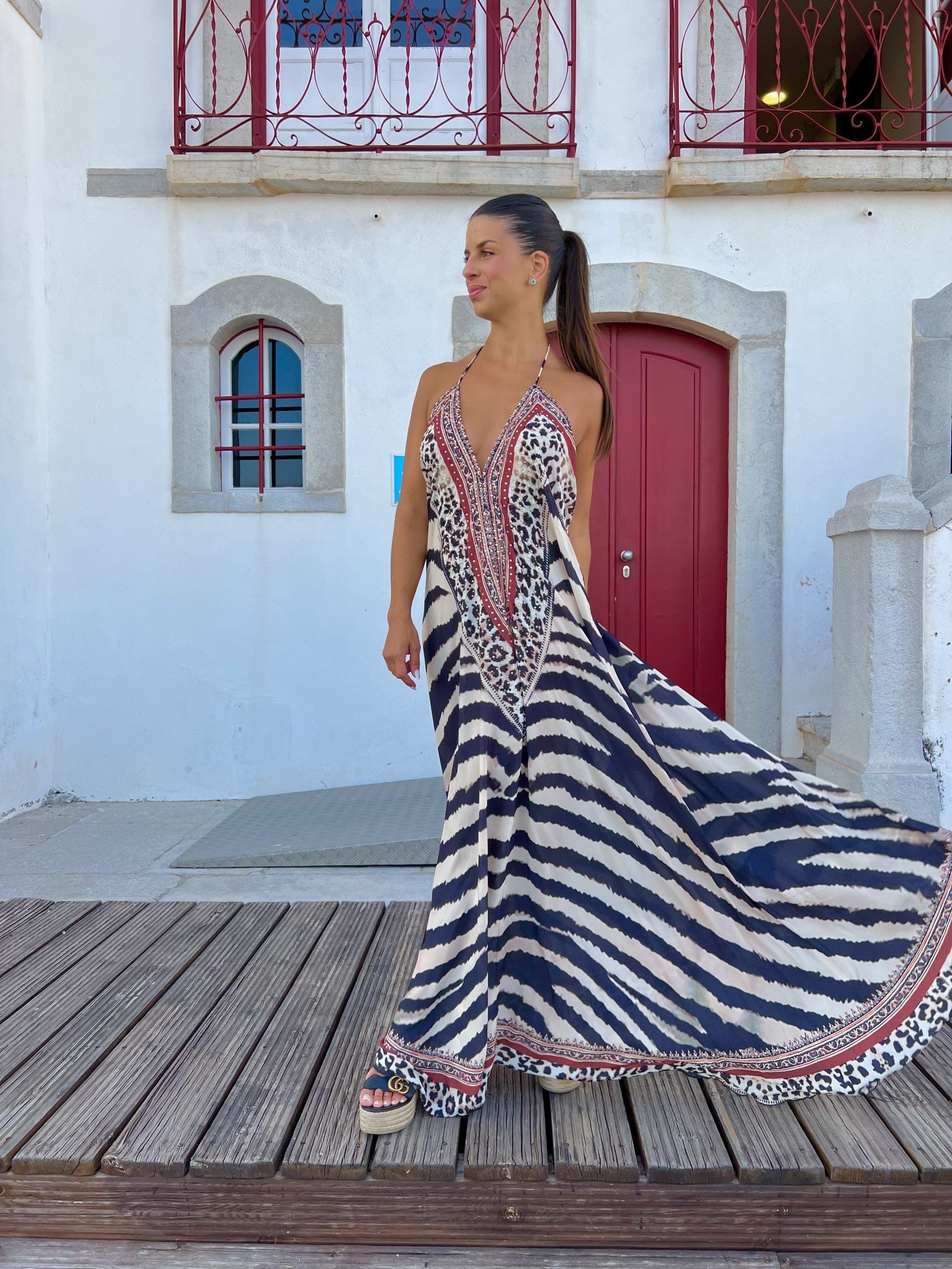 Pañuelo Zebra Maxi Dress