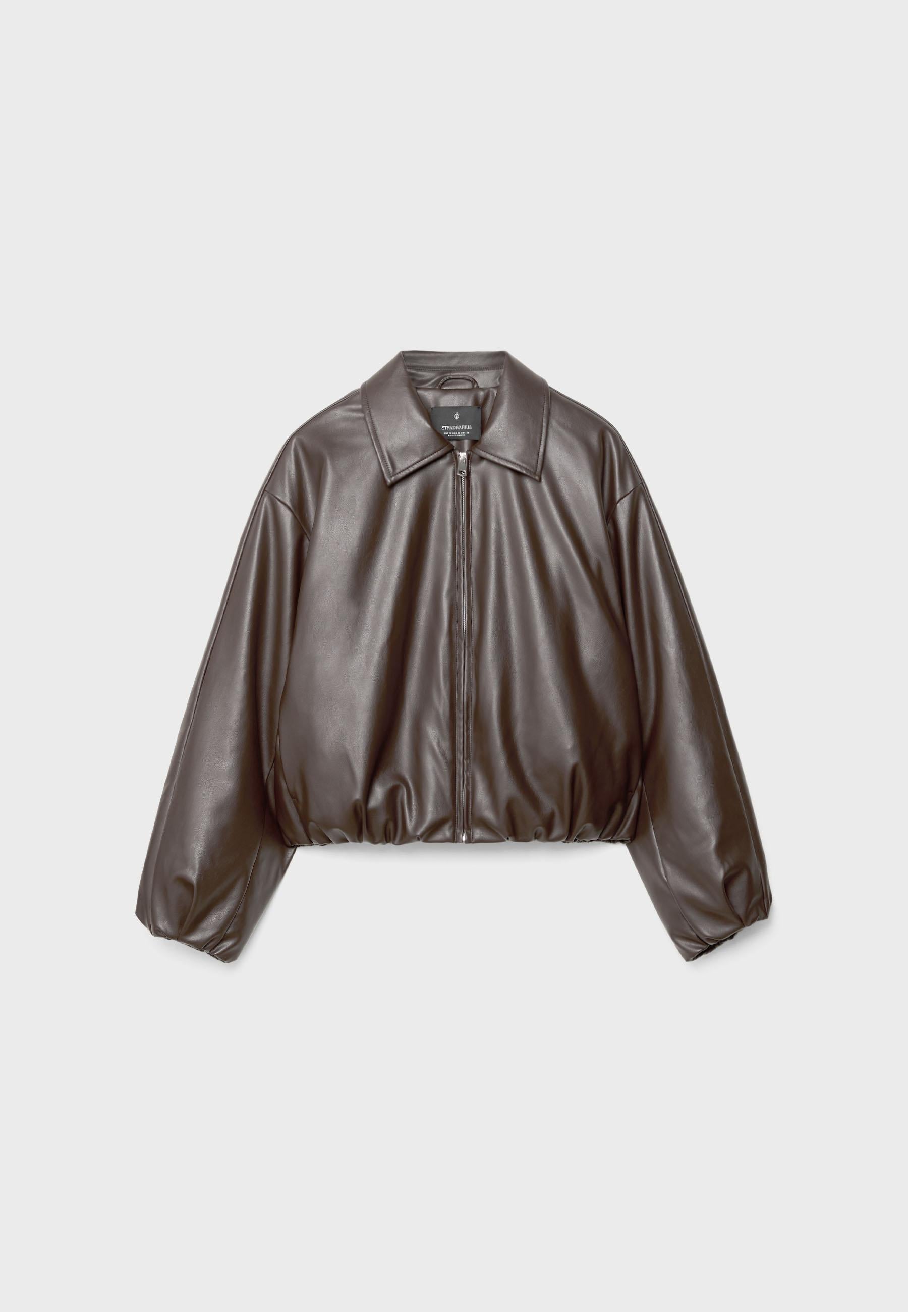 KIRSTEN | BROWN LEATHER BOMBER JACKET