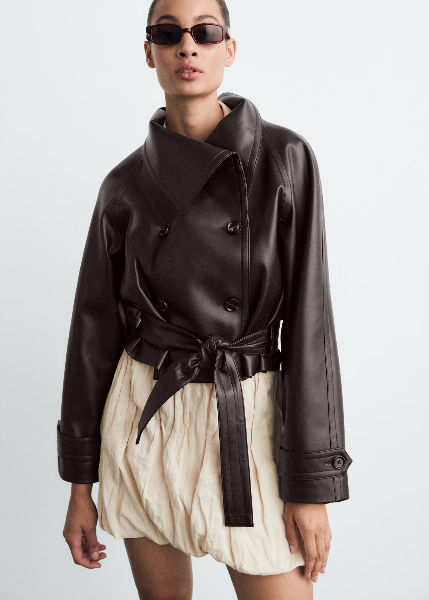 Faux-Leather Tube Jacket