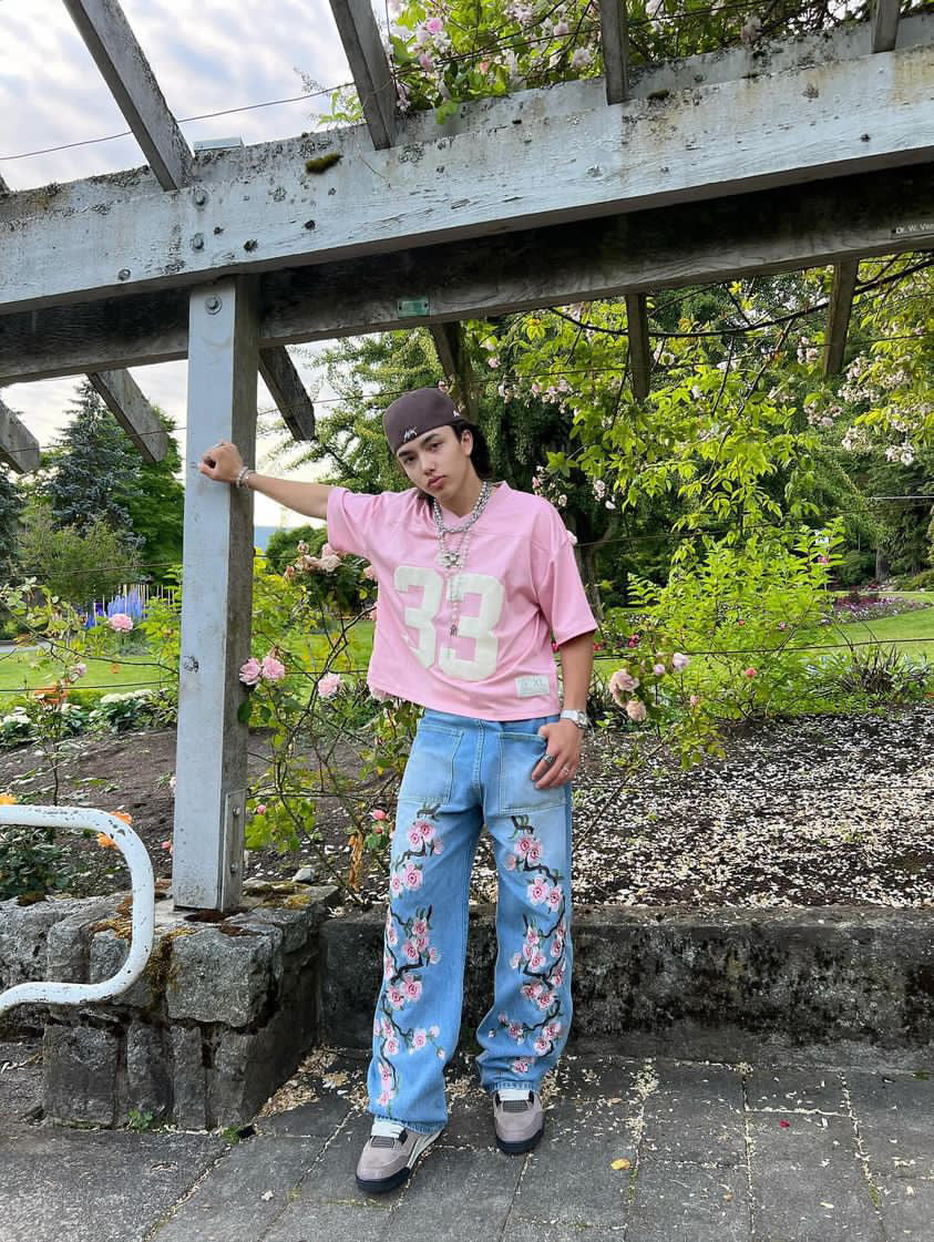 Cherry Blossom Baggy Jeans